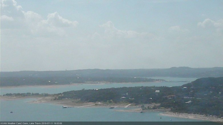 Lake Travis webcam, July 11, 2018 3:05 PM CT