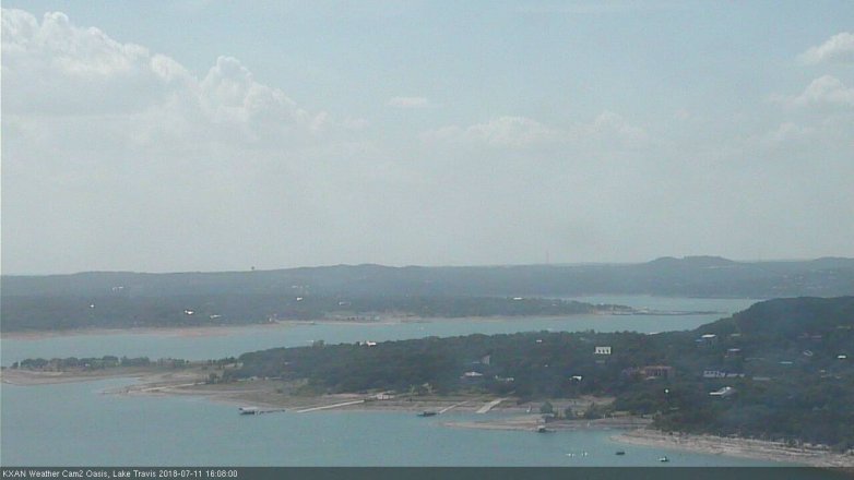 Lake Travis webcam, July 11, 2018 3:10 PM CT