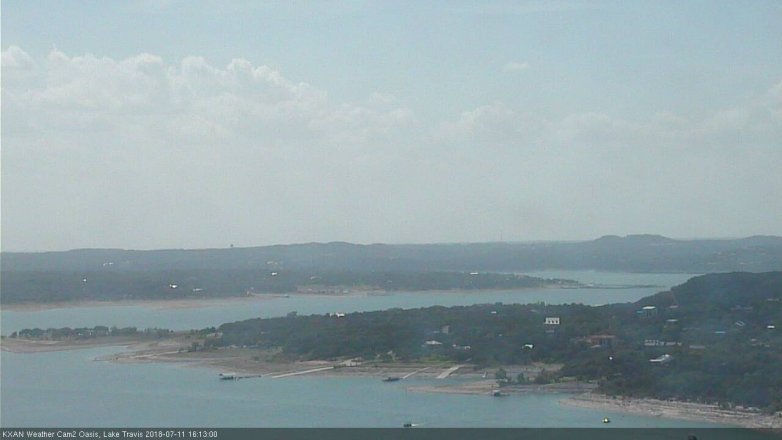 Lake Travis webcam, July 11, 2018 3:15 PM CT