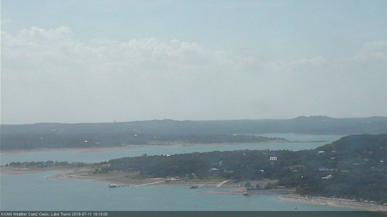 Lake Travis webcam, July 11, 2018 3:20 PM CT