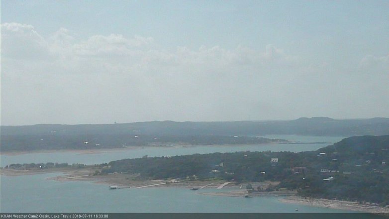 Lake Travis webcam, July 11, 2018 3:35 PM CT