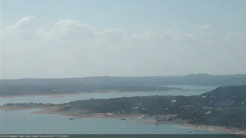 Lake Travis webcam, July 11, 2018 3:40 PM CT