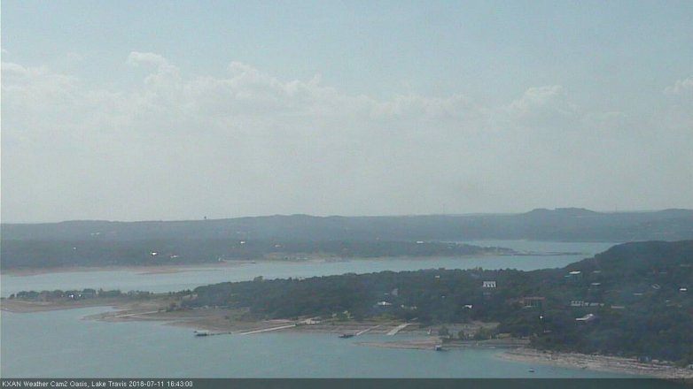Lake Travis webcam, July 11, 2018 3:45 PM CT