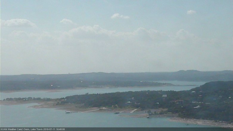 Lake Travis webcam, July 11, 2018 3:50 PM CT
