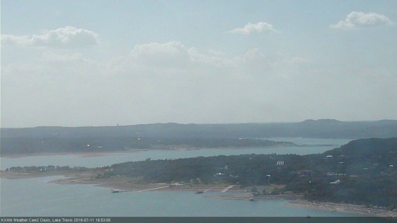 Lake Travis webcam, July 11, 2018 3:55 PM CT