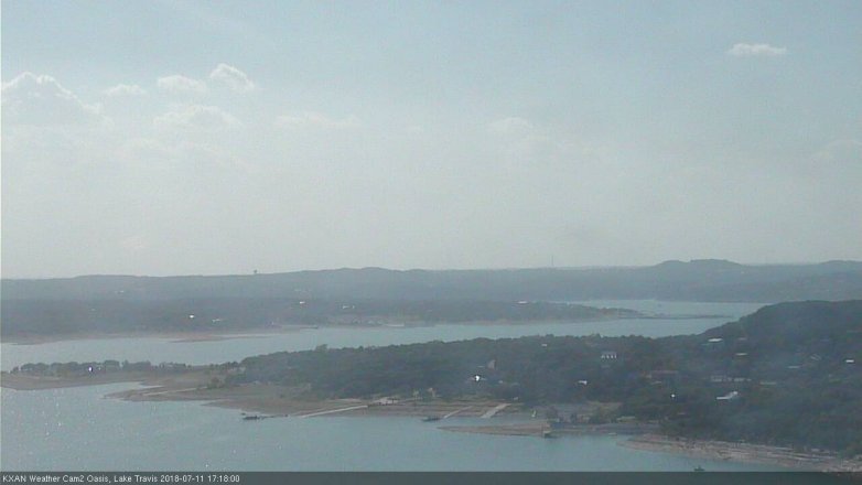 Lake Travis webcam, July 11, 2018 4:20 PM CT