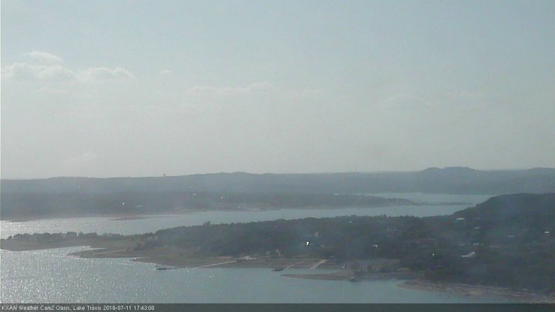 Lake Travis webcam, July 11, 2018 4:45 PM CT