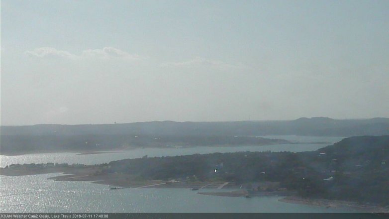 Lake Travis webcam, July 11, 2018 4:50 PM CT