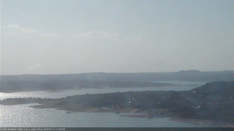 Lake Travis webcam, July 11, 2018 4:55 PM CT
