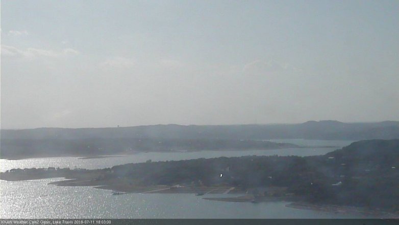 Lake Travis webcam, July 11, 2018 5:05 PM CT