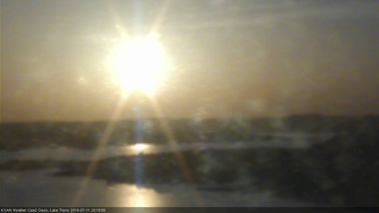 Lake Travis webcam, July 11, 2018 7:20 PM CT
