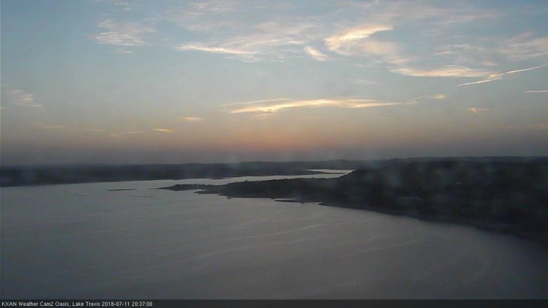 Lake Travis webcam, July 11, 2018 7:40 PM CT