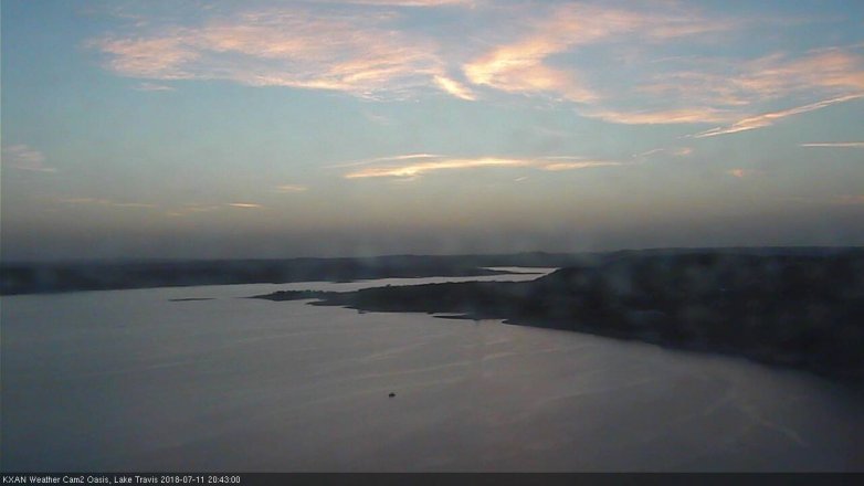 Lake Travis webcam, July 11, 2018 7:45 PM CT
