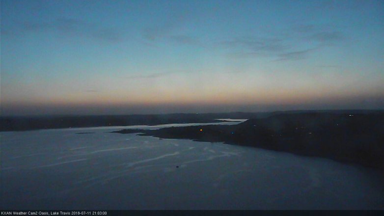 Lake Travis webcam, July 11, 2018 8:05 PM CT