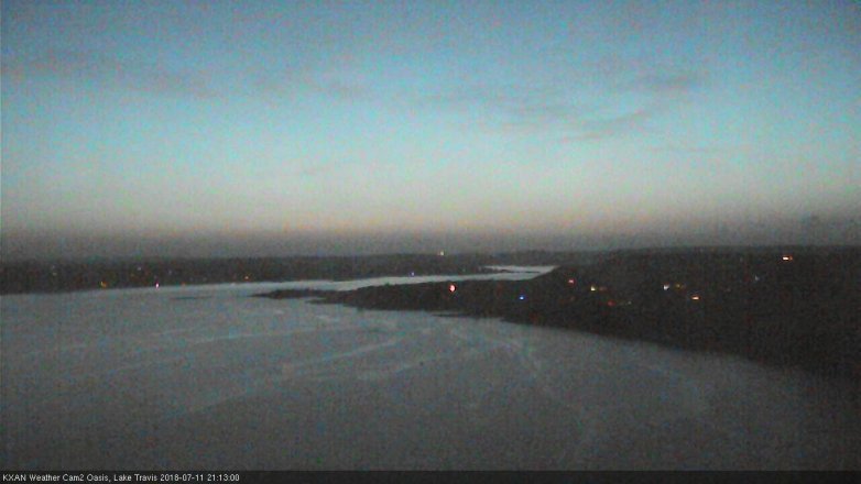 Lake Travis webcam, July 11, 2018 8:15 PM CT