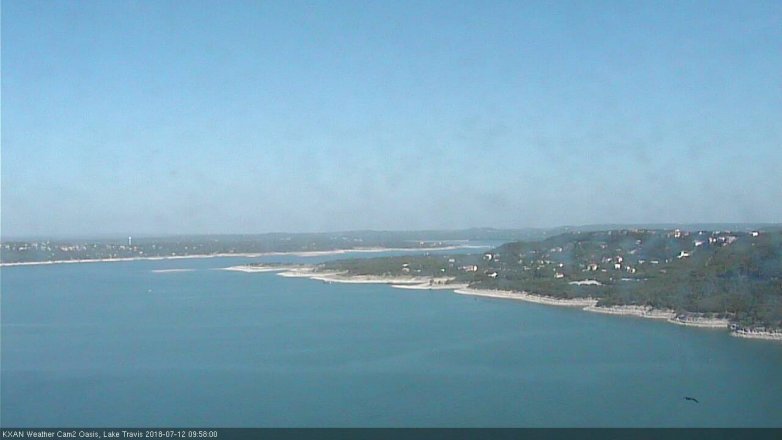 Lake Travis webcam, July 12, 2018 9:00 AM CT