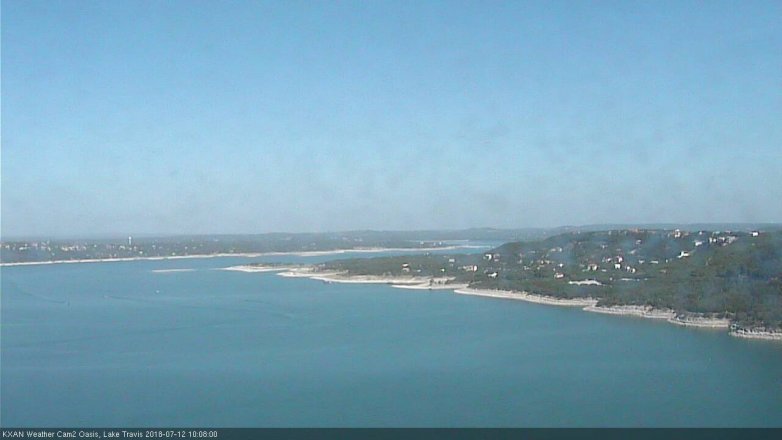 Lake Travis webcam, July 12, 2018 9:10 AM CT