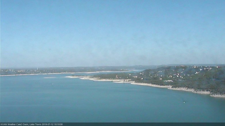 Lake Travis webcam, July 12, 2018 9:20 AM CT