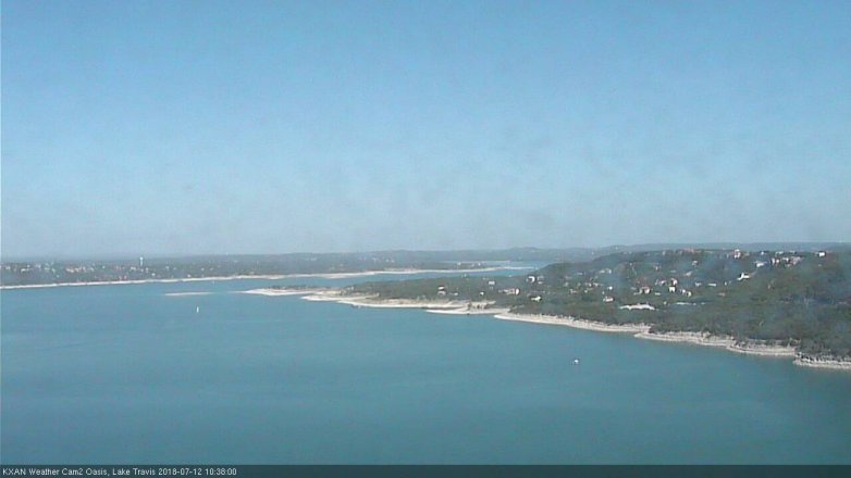 Lake Travis webcam, July 12, 2018 9:40 AM CT