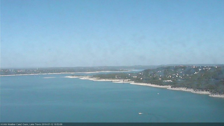 Lake Travis webcam, July 12, 2018 9:55 AM CT