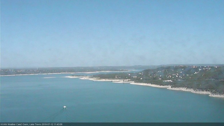 Lake Travis webcam, July 12, 2018 10:45 AM CT