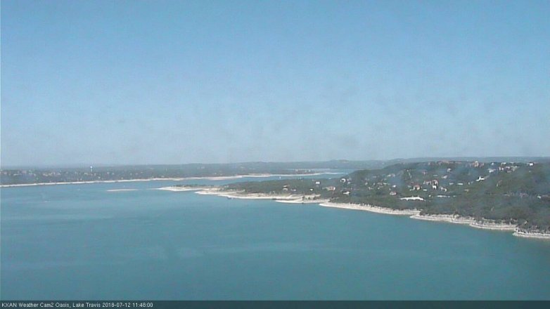 Lake Travis webcam, July 12, 2018 10:50 AM CT
