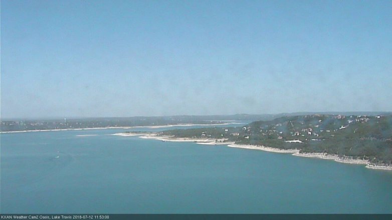 Lake Travis webcam, July 12, 2018 10:55 AM CT