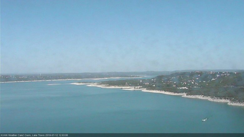 Lake Travis webcam, July 12, 2018 11:05 AM CT