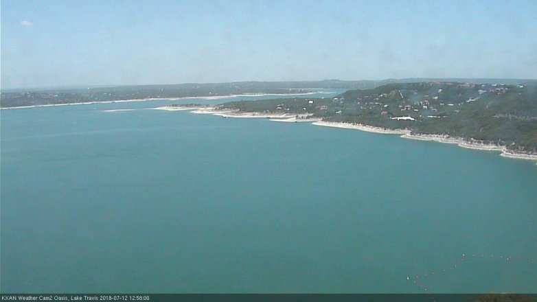 Lake Travis webcam, July 12, 2018 12:00 PM CT