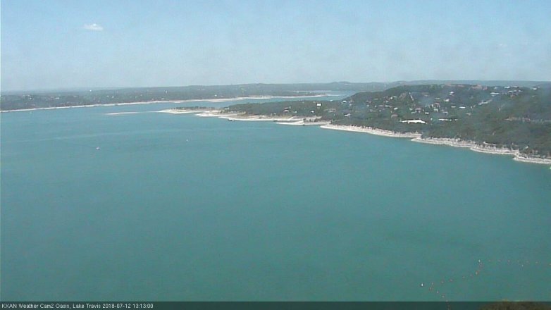 Lake Travis webcam, July 12, 2018 12:15 PM CT