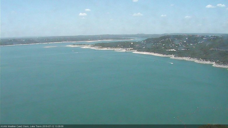 Lake Travis webcam, July 12, 2018 12:40 PM CT