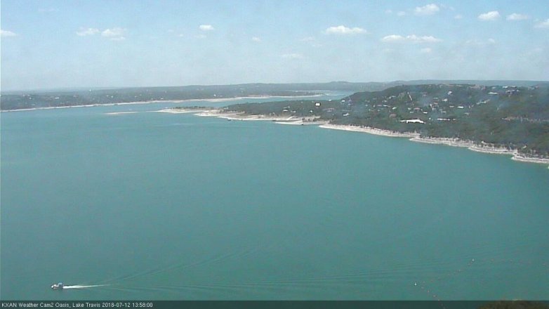 Lake Travis webcam, July 12, 2018 1:00 PM CT