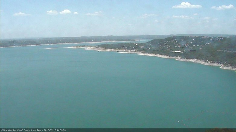 Lake Travis webcam, July 12, 2018 1:05 PM CT