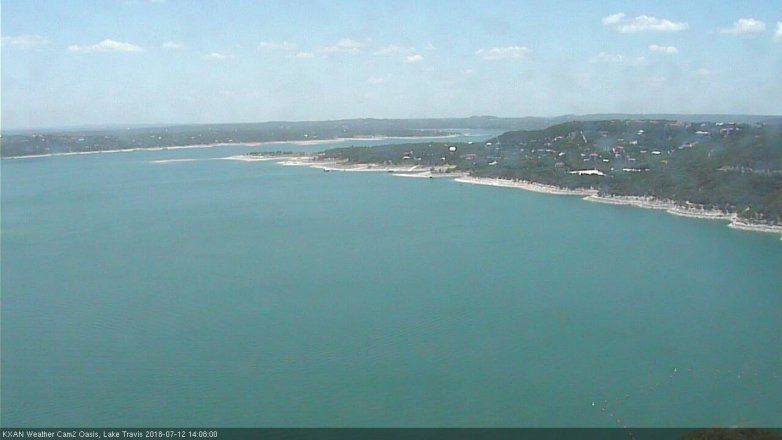 Lake Travis webcam, July 12, 2018 1:10 PM CT