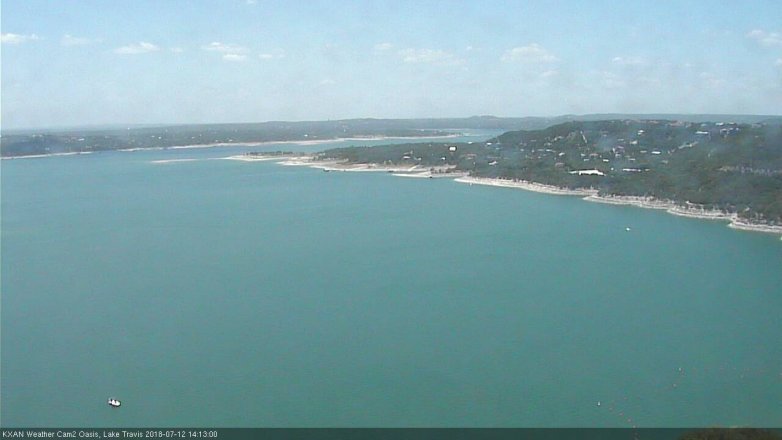Lake Travis webcam, July 12, 2018 1:15 PM CT