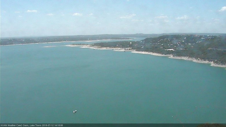 Lake Travis webcam, July 12, 2018 1:20 PM CT
