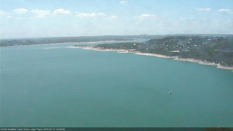 Lake Travis webcam, July 12, 2018 1:40 PM CT