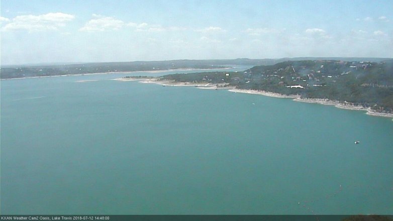Lake Travis webcam, July 12, 2018 1:50 PM CT