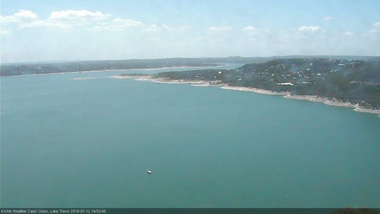 Lake Travis webcam, July 12, 2018 1:55 PM CT