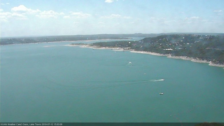 Lake Travis webcam, July 12, 2018 2:05 PM CT