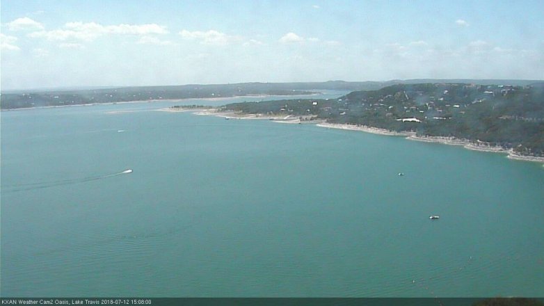 Lake Travis webcam, July 12, 2018 2:10 PM CT