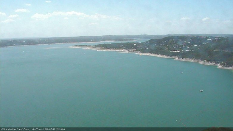 Lake Travis webcam, July 12, 2018 2:15 PM CT