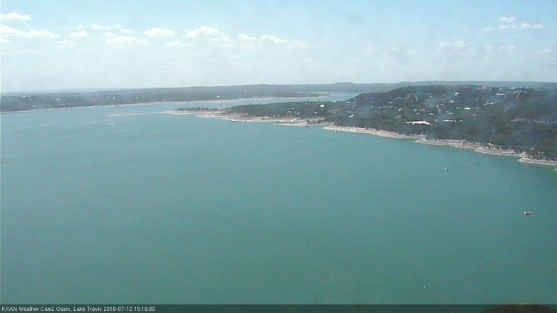Lake Travis webcam, July 12, 2018 2:20 PM CT