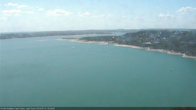 Lake Travis webcam, July 12, 2018 2:30 PM CT