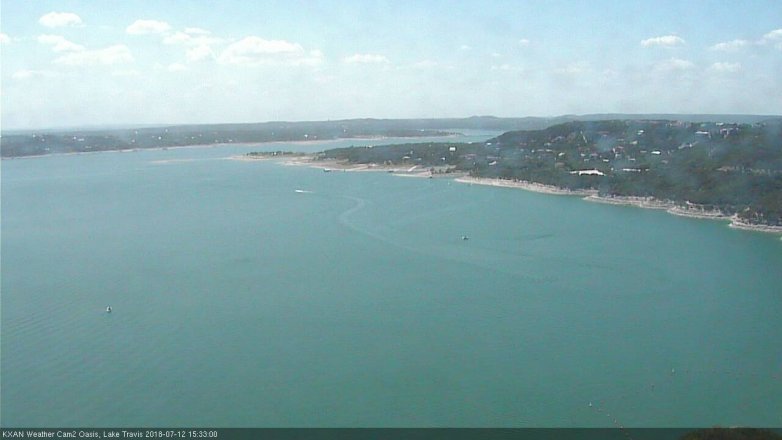 Lake Travis webcam, July 12, 2018 2:35 PM CT
