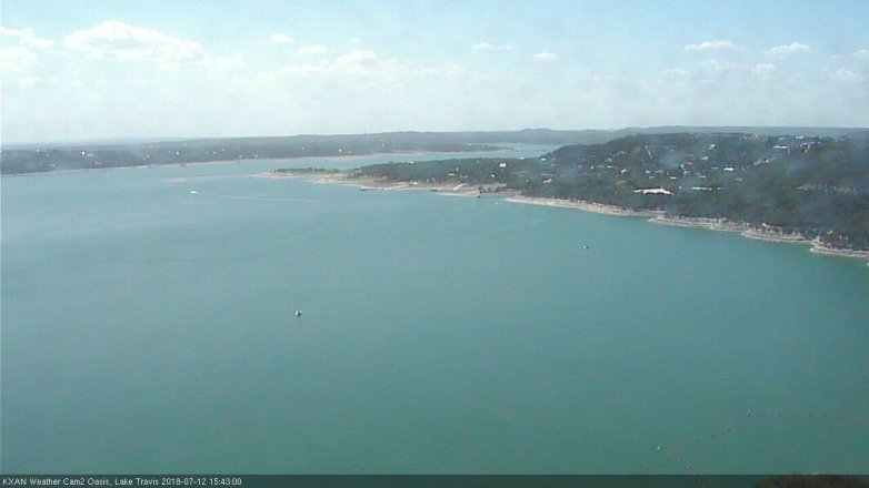 Lake Travis webcam, July 12, 2018 2:45 PM CT
