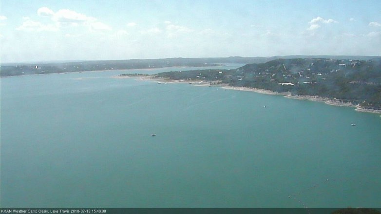 Lake Travis webcam, July 12, 2018 2:50 PM CT
