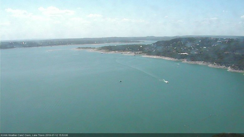 Lake Travis webcam, July 12, 2018 2:55 PM CT