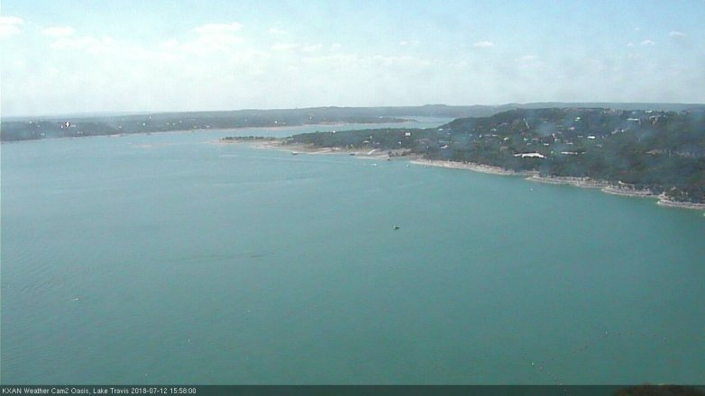 Lake Travis webcam, July 12, 2018 3:00 PM CT