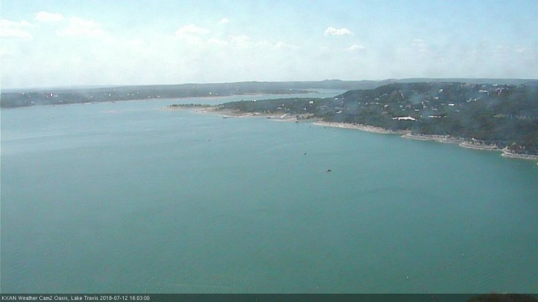 Lake Travis webcam, July 12, 2018 3:05 PM CT